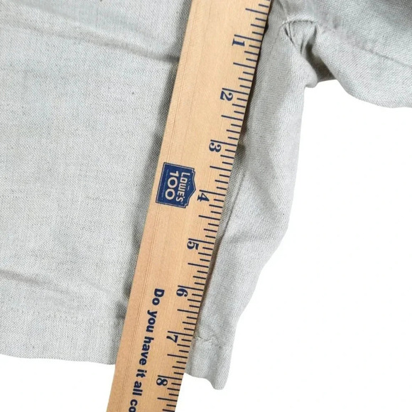 Club Room || Men's Regular Fit Linen Flat Front Shorts Natural Khaki Size 34 - Picture 7 of 8